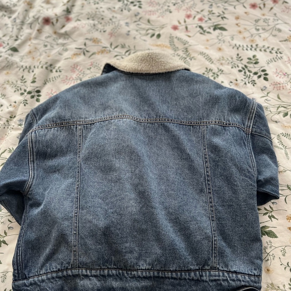 Blue Denim Jacket with Sherpa Collar